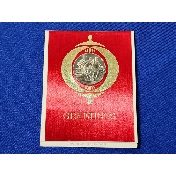 Limited Edition The Franklin Mint Winter Scene Christmas Coin Greetings Card