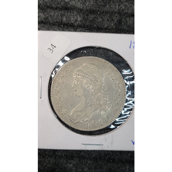 1810 89% Silver Capped Bust Half Dollar