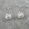 Image 5 : Beautiful Sterling Silver Bridge Diamond Earring Set Featuring 1/10 CTTW Diamonds ~ Weighs 2 Grams T
