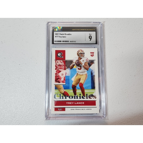 2021 Panini Chronicles Trey Lance Rookie Card #77 - CSG Mint 9