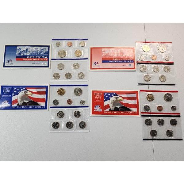 U.S. 2003 P&D & 2003 P&D Uncirculated Coin Sets In Original Packaging 