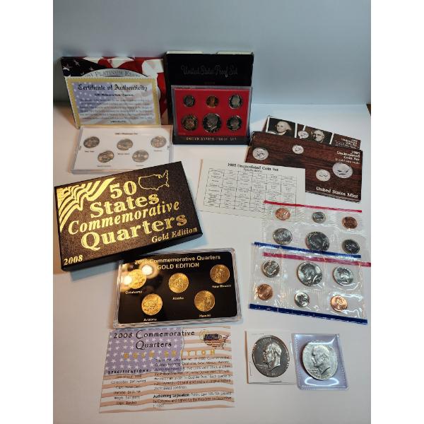 Assorted U.S. Coins: Commemoratives, Proof Sets, Dollars, & More - See Description! 