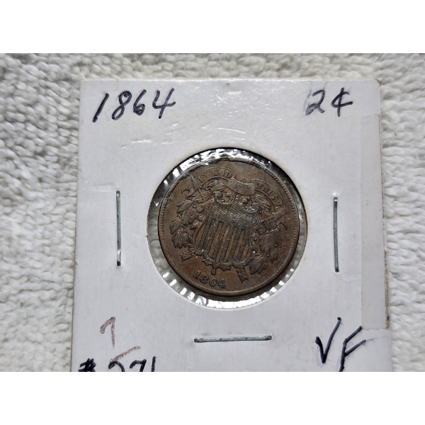 1864 United States 2 Cents Coin in Great Condition!