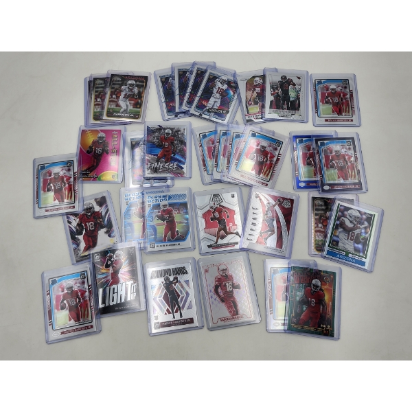 Lot of Assorted Marvin Harrison Jr. Football Trading Cards - In Protective Holders