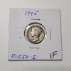 Image 1 : United States 1945 Silver Mercury Dime "Micro-S" VF - 90% Silver Coin 