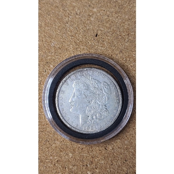 1921-S 90% Silver Morgan Dollar In Coin Capsule