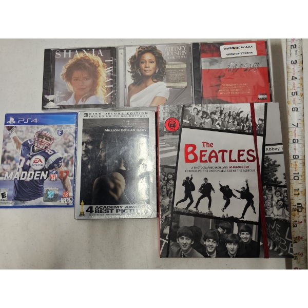 Home Entertainment Package ft. Music, Movie, Game, and Book (Lot of (6) Items)