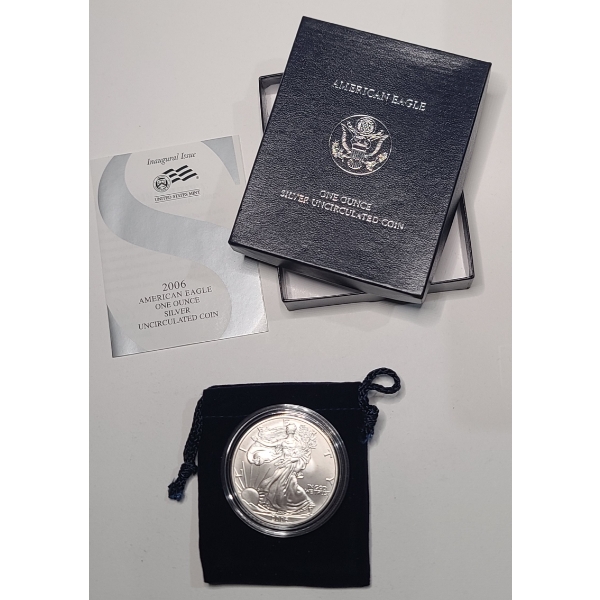 United States 2006-W One Troy Ounce .999 Fine SIlver American Eagle With Original Packaging