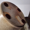 Image 13 : Nice 1986 Rowe Pottery Works Crock Lamp Ft. Beautiful Bird Painted On Side ~ With Shade