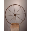 Image 1 : Rare Antique Metal Spoked Pulley Belt Wheel 24 Inch Diameter - Excellent Early Factory Antique