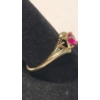 Image 4 : Women's 10K Gold Heart-Shaped Ruby With Open 3-Prong Setting & Accent Diamond - Size 8 - Weight: 1.6