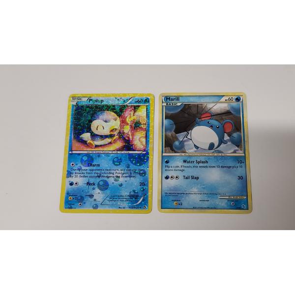 Pokemon TCG Piplup Legendary Treasures RC6/RC25 & Marill 15/30 From HeartGold & SoulSilver Series 