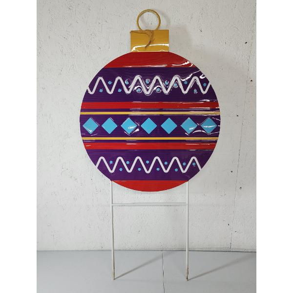 Large Christmas Ornament Yard Stake - Approx. 3 ft Tall