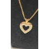 Image 2 : 14K Yellow Gold Heart Pendant With Diamonds On 14K Yellow Gold 20" Chain - Total Weight: 5.5g