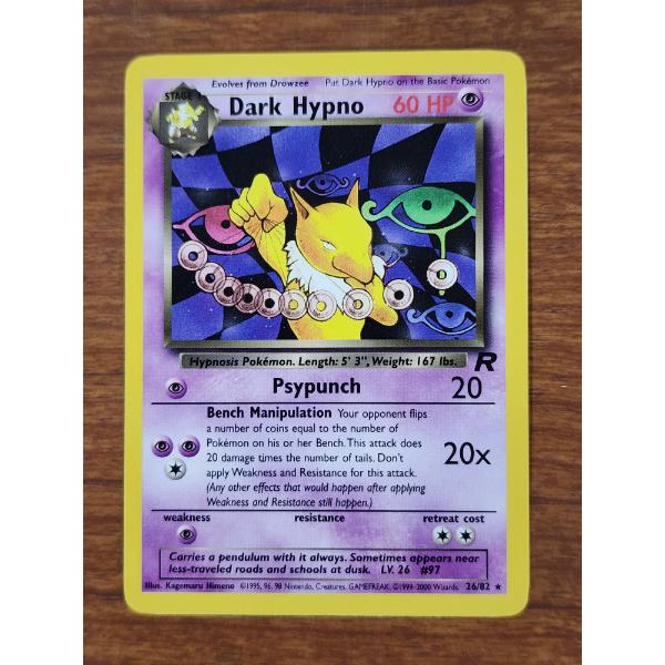 Dark Hypno 26/82 Non-Holo Rare Vintage Pokemon Trading Card