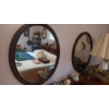 Image 2 : Excellent Pair Of Oval Wall Mirrors - 36 x 24  Walnut Wood Framed- See Pics
