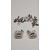 Image 5 : Sterling Silver Double Halo Stud Earrings & Many Sterling Earring Backs - Total Weight: 9.0g