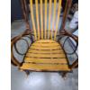 Image 5 : Rustic hickory rocking chair featuring a slatted oak seat and backrest - 46 inches tall