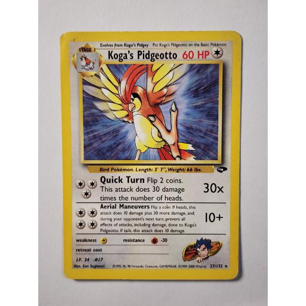 Koga's Pidgeotto 27/132 Non-Holo Rare Vintage Pokemon Trading Card