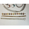 Image 4 : Assorted Sterling Silver Jewelry: Bracelets, Necklace, Rings