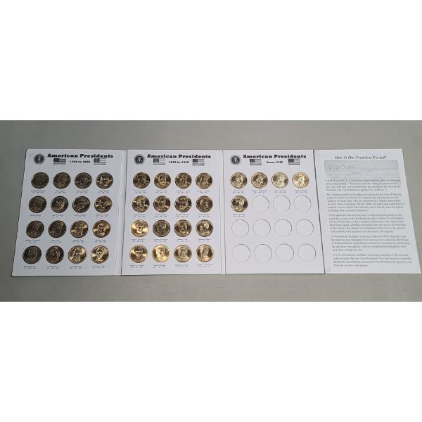 Presdiential Coin Folder With (37) Assorted United States Presidential Dollars - Face Value: $37.00