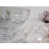 Image 2 : Lot of Assorted Glassware: Pink Depression Glassware, Hobnail Pitcher, Shell Punch Bowl & 12 Cups