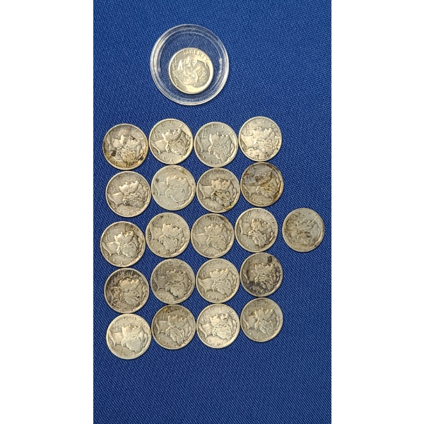 Assorted Years Mercury Head Dimes & 1964 Roosevelt Silver Dime: Face Value: $ 2.20
