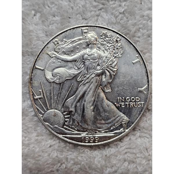 1999 United States 99.9% Pure Silver Eagle Walking Liberty Bullion Coin