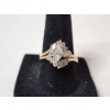 Image 2 : Beautiful 10K Gold Ring with Large Marquise, Baguette, and Round Diamonds - Size 7.5 - TW: 4.6g