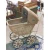 Image 1 : Antique Wicker Baby Carriage - Full Size