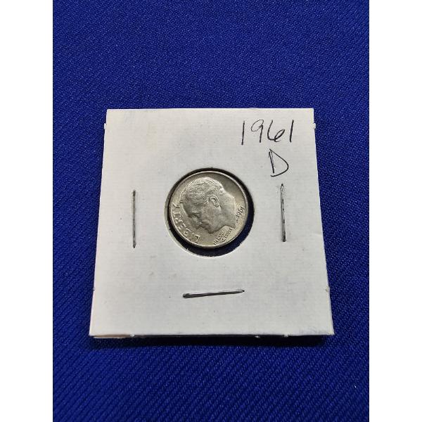 1961- D Roosevelt Silver Dime - Mint Condition - in Protective Sleeve