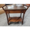 Image 1 : Beautiful Antique Tea Cart on Wheels with Assorted Stainless-Steel Utensils 30x32in