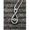 Image 9 : Beautiful Sterling Silver Pendant & Chain Featuring 32 Natural Diamonds - Approx. .12 Carat 