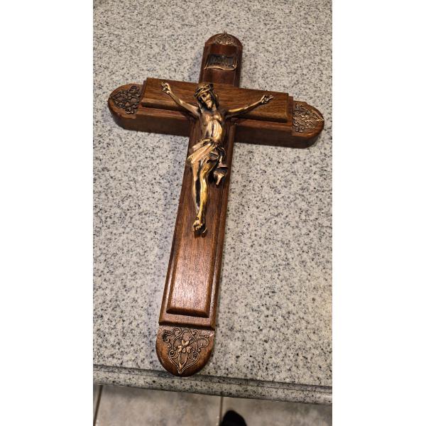 Religious Crucifix With Last Rights Necessities Inside
