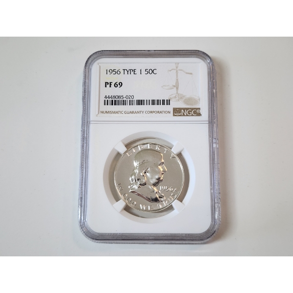 NGC GRADED PF69 1952 Type 1 Franklin Half Dollar 90% Silver 