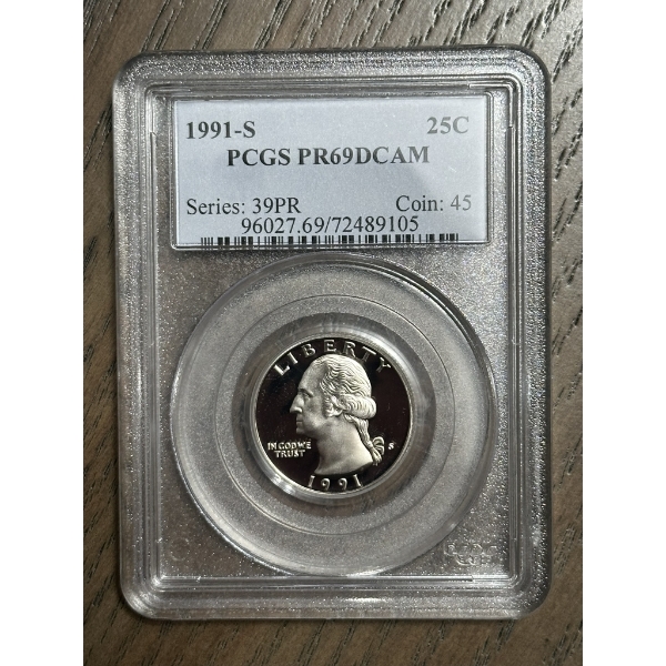 PCGS PR69 DCAM 1991-S Washington Quarter
