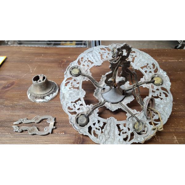 Turn Of The Century Riddle Co. Cast Iron 5 Light Chandelier Ceiling Light