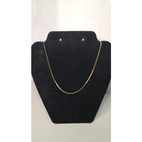 14K Gold 16" Herringbone Style Necklace - Weight: 4.9g
