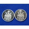 Image 2 : x2 1965 Canadian 50 Cent 80% Silver Coins 