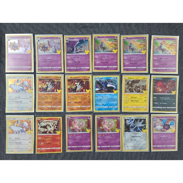 Large Lot of 18 Pokemon 2021 Celebrations Trading Cards Including Holo's!
