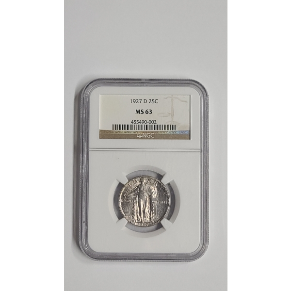 NGC MS 63 1927-D Standing Liberty 90% Silver Quarter