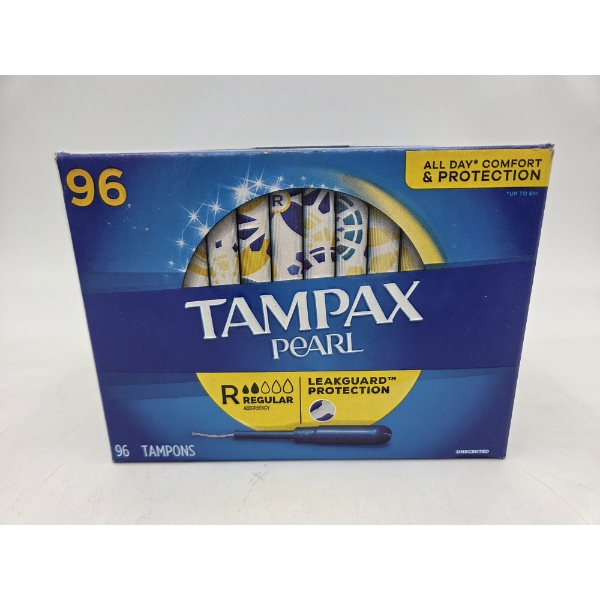 Brand New 96 Count Tampax Pearl Regular Tampons