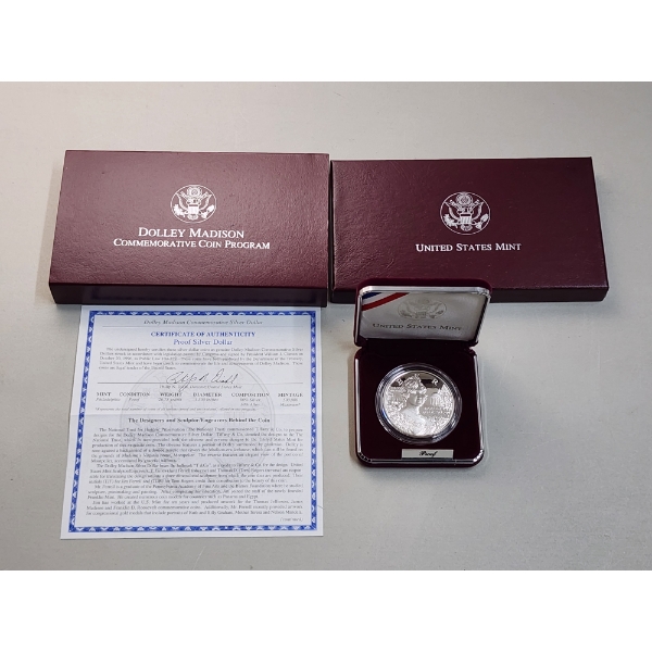 United States Mint Dolley Madison Commemorative Silver Proof Dollar 