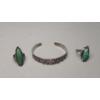 Image 1 : Sterling Silver Southwestern Style Cuff Bracelet & Rings With Turquoise - Total Weight: 26.1g