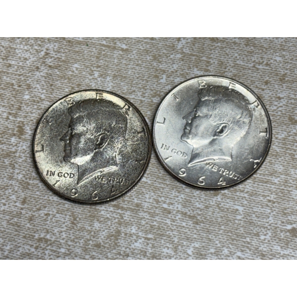 1964 Kennedy Half Dollars - 90% Silver - FV $1.00