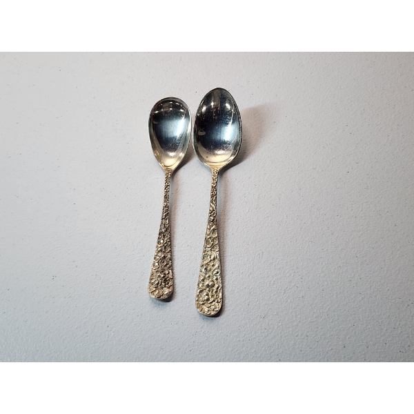 x2 Steiff "Rose" Pattern Sterling Silver Spoons TW: 78.1g