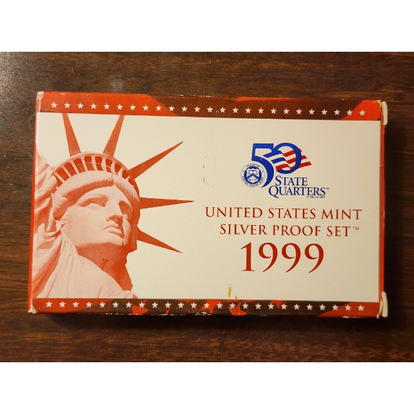 1999 United States Mint SILVER Proof Set In Original Box!