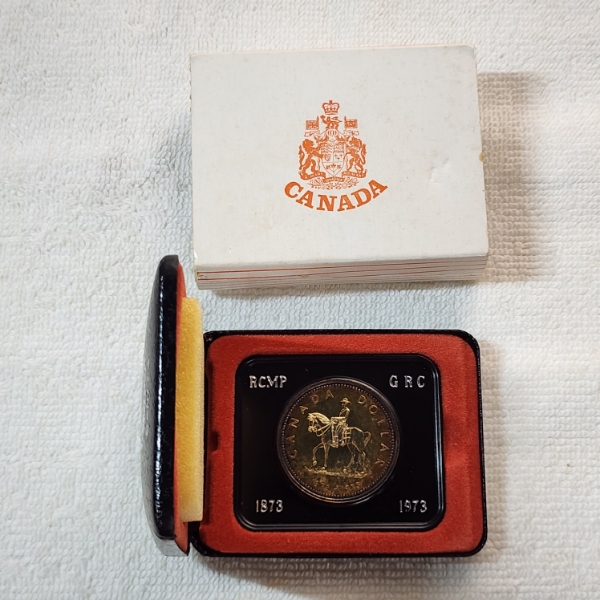 1973 Canadian RCMP Centennial Silver Dollar - 50% Silver/50% Copper ASW: 0.375