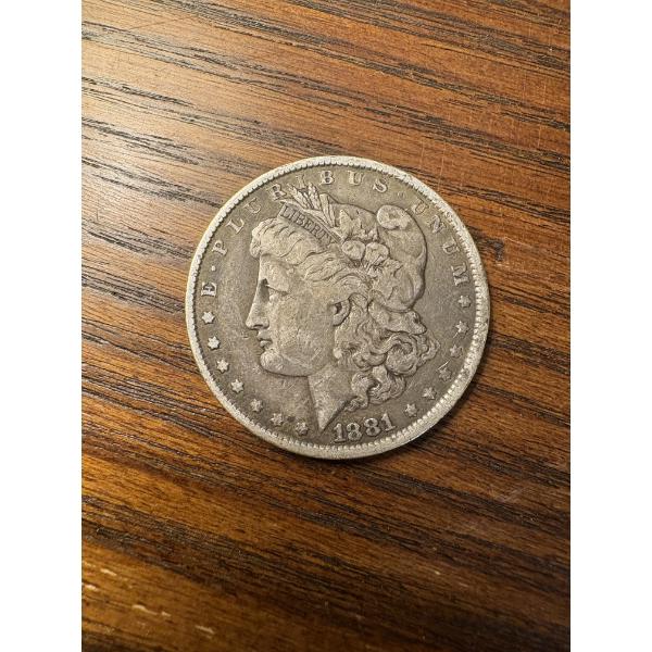 90% Silver- 1881 Morgan Silver Dollar - FV $1.00