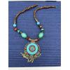 Image 1 : Very Unique and Cool Looking Chunky Necklace! Gorgeous Turquoise, Red & Brown Colors! Costume Neckla